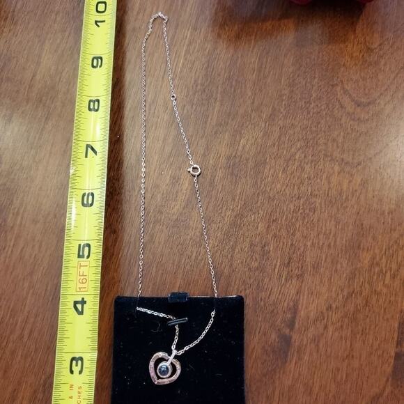 GOLD overlay sterling silver‎ heart necklace - Picture 5 of 6